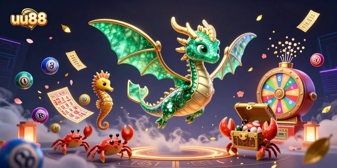 Engage in the vibrant world of uu88 with a dynamic illustration depicting animated sea creatures and casino elements.