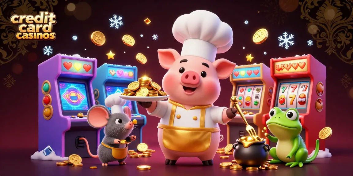 Experience thrilling wins at credit card casinos with 3D characters, gold coins, and dynamic gaming elements.