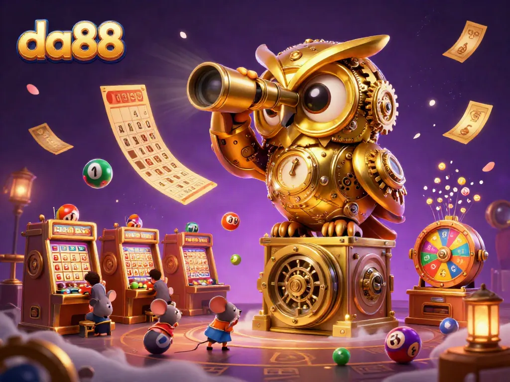 Experience the thrill of playing at da88, an online casino featuring vibrant games, spinning wheels, and dynamic lottery action.