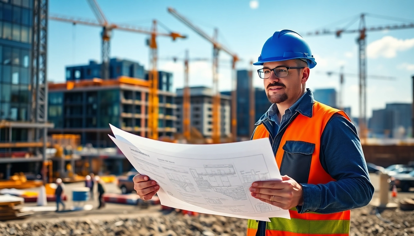 New Jersey General Contractor overseeing construction plans at an active site.