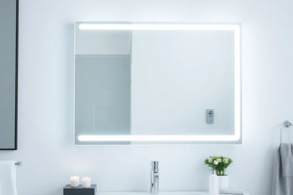 Transform your space with a stylish mirror and led lights enhancing modern decor.