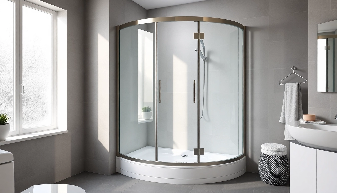 Elegante duschkabine 80x80 eckeinstieg in modernem Badezimmer mit natürlichem Licht.