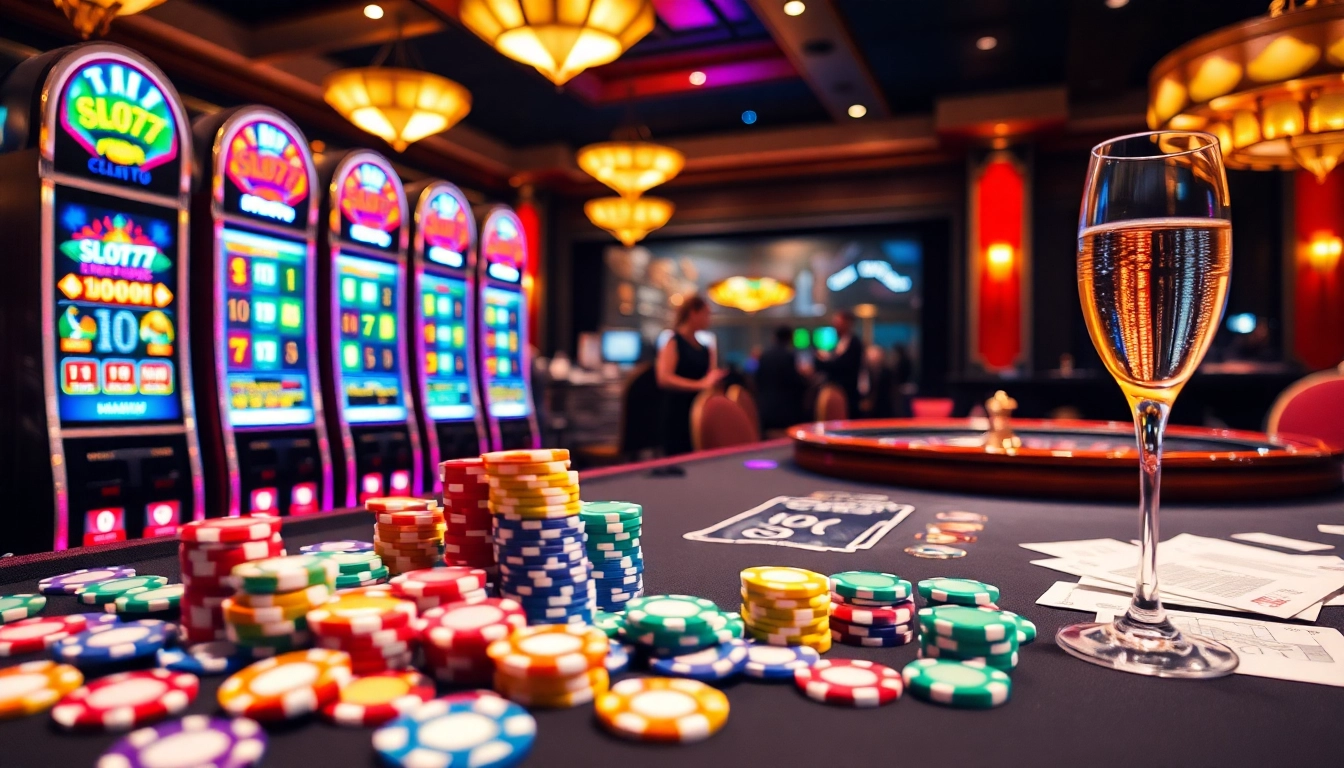 Experience the thrill of slot777 gaming with vibrant slot machines and high-stakes casino elements.