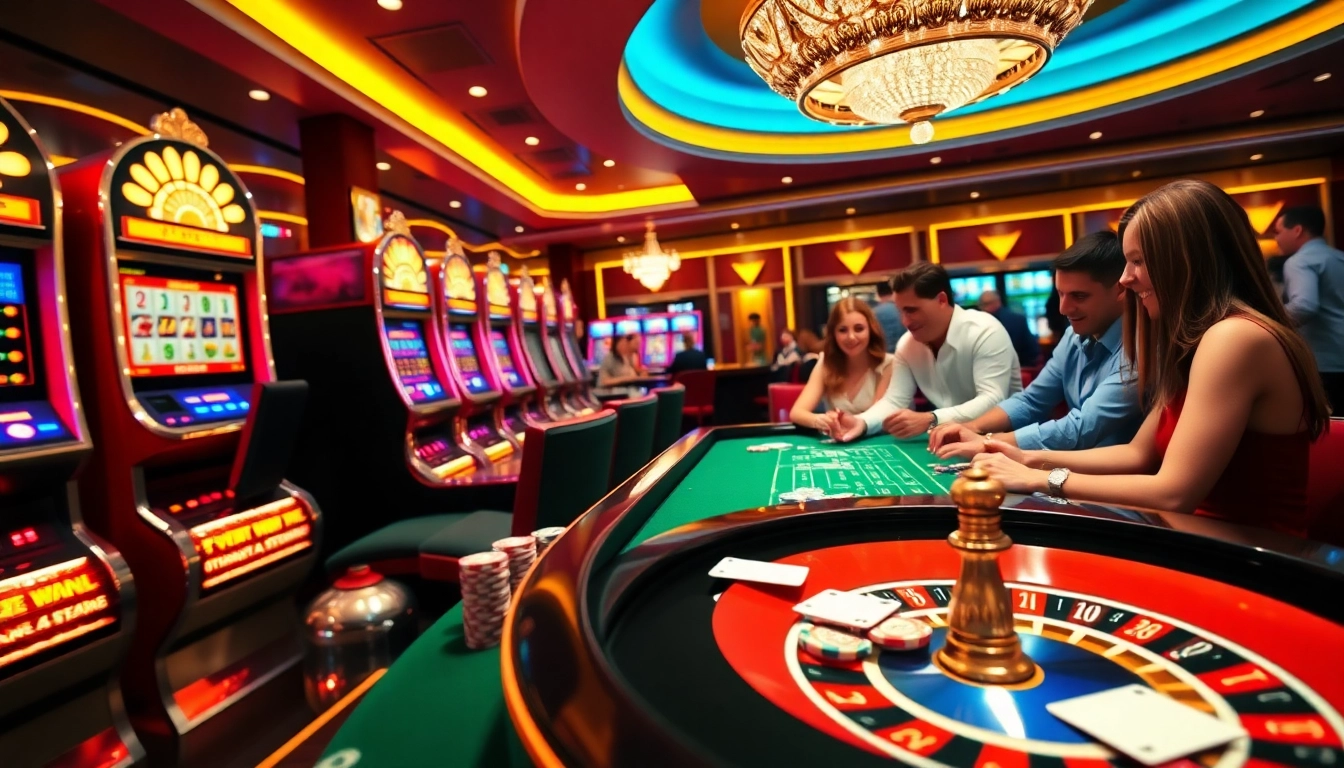 Exciting gameplay scene at 789club, showcasing vibrant casino tables and players enjoying their favorite games.