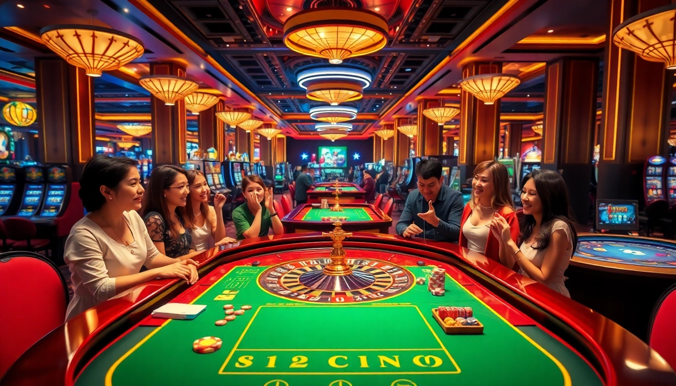 Engaging players at the Game LUCK8 table in a vibrant casino atmosphere, full of excitement.