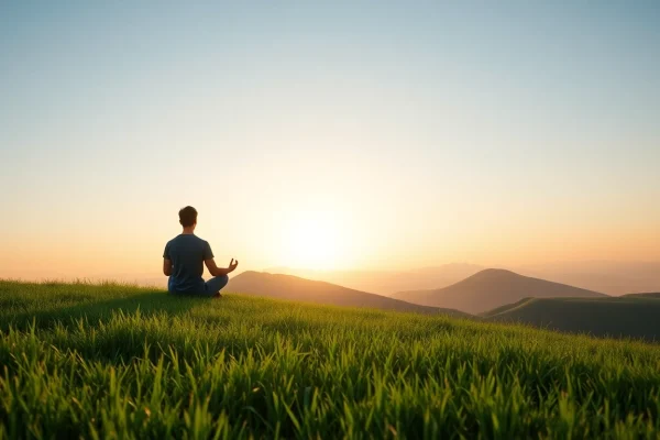 A calming scene depicting relaxation techniques to combat stress and anxiety.